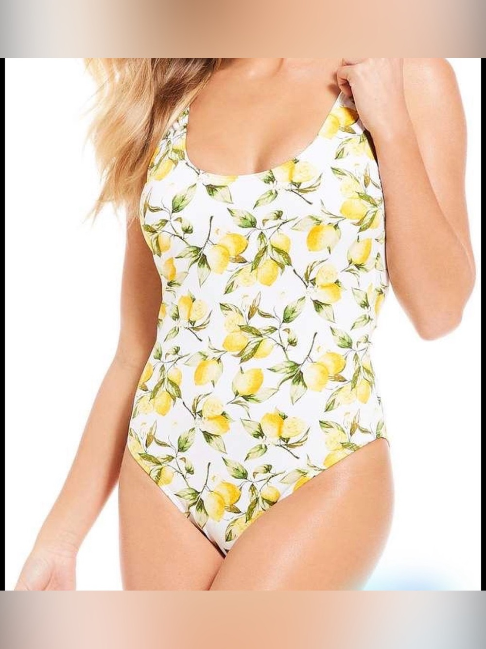Daniel Cremieux Lemon Lemonade Scoop Neck Tank 1-Piece Swimsuit Sz Sm